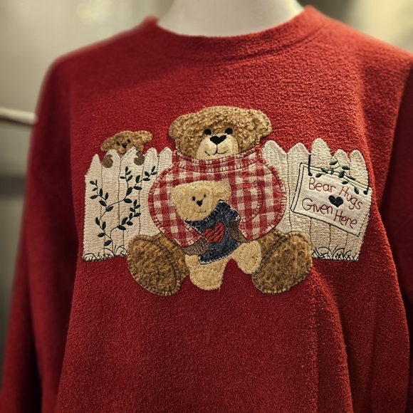 Vintage Light House Apparel Bear Hugs Long Sleeve Sz L - Picture 2 of 4